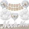 BOYATONG Just Married - Set di decorazioni per matrimonio, ghirlanda con 23 palloncini, Mr & Mrs, decorazione per matrimoni, lettere