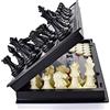 OkidSTEM 3 in 1 Magnetico Scacchiera/Backgammon/Dama, Gioco da Viaggio con Tavola Scacchi Pieghevole (Classico)