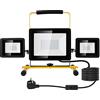 Viugreum Faretto LED da Cantiere 100W 8000LM Proiettore da Lavoro Impermeabile IP65 LED Tre Teste con Spina 3M Cavo Staffa Illuminazione Bianco Freddo 6500K Faro Portatile per Garage Costruzione