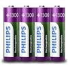 Philips Multi Life NiMH Pile AA Micro, 1300 mAh, Confezione da 4 Pezzi