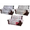 SpazioTessile Copridivano Trapuntato Cuori Shabby Reversibile Morbida Microfibra (Beige, 3 Posti seduta 170 cm + braccioli)
