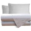 VANITA' DI RASO Completo letto lenzuola biancheria letto in raso rigato spigato di 100% puro cotone Made in Italy MATRIMONIALE BIANCO