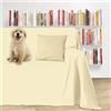 Byour3 - Copridivano 3 4 2 Posti IDROREPELLENTE in Acrilico Traspirante Salva Divano GranFoulard per Cani Gatti Animali Bambini Teli Arredo Copritutto Lavabile (Crema, 1/2 posti 150x300)