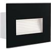 Damastoreitalia Universo Faretto segnapassi da esterno lampada da muro IP65 LED 3W ad incasso per scatola cassetta 503 scale giardino viale gradini nero bianco o grigio (4W - Nero - Luce fredda 6500K)