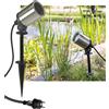 ChiliTec Faretto da giardino con picchetto GU10 in acciaio inox, 230V, cavo 1,5m