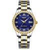 NIBOSI Orologio da polso da donna analogico al quarzo quadrante in oro rosa lussuoso orologio impermeabile diamante orologio da polso in acciaio inox per donna data automatica