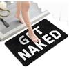 twirush Get Naked Bath Mat, Doormat, Non-Slip Door Mat, Microfibre, Bathtub Shower Rug, Bath Rug for Bathroom Decoration (Black White, 40 x 60 cm)