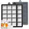 XIKAYA Contenitore per cubetti di ghiaccio in silicone,confezione da 3,45 scomparti,in silicone,con coperchio,quadrato,per cubetti di ghiaccio,per alimenti,senza BPA,per cocktail,Whisky,vino,tè freddo
