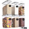 GoMaihe 4L Contenitori Alimentari per Cereali, Contenitori Ermetici Alimentari Plastica con Coperchio per Alimenti Set 6 Pezzi, Utilizzato per la Conservazione di Pasta, Cereali, Muesli, Farina
