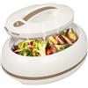 Pinnacle Thermoware Elegante casseruola ovale isolata grande - coperchio aperto con una sola mano - 0,9 l - scaldavivande di lusso - ciotola termica per buffet/feste - contenitore per alimenti caldi in acciaio inox -