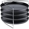 Grizzly teglia per pizza, 5 pezzi, con supporto bloccabile e 4x vassoio per pizza rotondo da 28 cm, portapizza per forno, per cuocere 4 pizze contemporaneamente