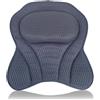 SculifyVita Cuscino vasca da bagno di alta qualità con supporto per il collo -Solida connessione assorbente e pratici ganci per un montaggio stabile - Accessori da bagno (Grigio)