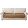 Eismodra Copridivano 3 Posti,Copri Divano Chaise Longue Angolare con Penisola,Velluto Antiscivolo Lavabile,per 2 Posti con Braccioli,per Cani Animali Domestici,Caffè,90 x 160 cm (Solo 1 Pezzo)
