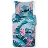 Jay Franco Completo Piumone Singolo 100% Cotone Disney Lilo & Stitch Floreale - Include Una Federa per Cuscino 80 x 80