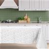 Generico Susanna Home Tovaglia Jacquard Queen in Microfibra Antimacchia e Idrorepellente (Rotonda 160, Bianco)