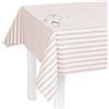 LILENO HOME Tovaglia lavabile al metro, 180 x 140 cm (bordo tagliato), con motivo rosato, impermeabile, ideale come tovaglia o runner da tavola per tenda da birra