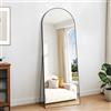 KOCUUY Specchi ad Arc a Figura Intera, 165 x 60 cm Nero Specchio da Appoggio Grande Per In Piedi, Grande Specchi da Parete Con Cornice In Metallo Per Soggiorno, Camera da Letto, Corridoio