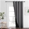 PONY DANCE Tende Oscuranti 100% per Salotto Tende Moderne per Soggiorno Tende Camera da Letto con Anelli Tenda Termica Isolante Freddo e Caldo 1 Pezzo 140x260 CM, Grigio