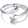 Bramart Anello da Donna in Argento Sterling 925 Regalo Compleanno per Moglie Figlia Mamma Fidanzata Amica - Dimensione Regolabile Anelli