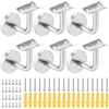VIDETOL 6 supporti per corrimano in acciaio inox, 60 x 60 mm, supporto per corrimano, corrimano con rosetta di copertura, supporto per corrimano in argento, per corridoi, scale e bagni