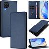 DENDICO Cover per Samsung Galaxy A12 4G / Galaxy M12, Custodia in PU Pelle Portafoglio con Blocco RFID, Chiusura Magnetica Cover per Samsung A12 4G / Galaxy M12, Blu Scuro