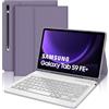 IVEOPPE Tastiera Samsung Galaxy Tab S9 FE Plus 12.4 2023, Cover Tastiera Samsung tab S9 Plus, Tastiera Italiano Rimovibile Bluetooth per Galaxy Tab S9FE + 12.4, Lilla