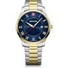 Wenger Watch 01.1441.141 City Classic Orologio analogico al quarzo da uomo, argento/blu, Argento/blu, Classico