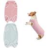 Scettar Body Post Operatorio Cane Gatti,Tuta di Recupero per Cani A Strisce,Tuta Post Operatoria Cane,Body-Post Operatorio Protezione di Ferite Addominal,Anti-Leccamento(Rosa + Verde，S）