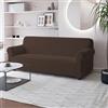 Italian Bed Linen Copridivano FASHIONABLE Estensibile da 170 a 230 cm - Salvadivano Elasticizzato in Poliestere, Cotone ed Elastan, Protezione Divano 3 Posti - MARRONE