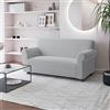 Italian Bed Linen Copridivano FASHIONABLE Estensibile da 120 a 160 cm - Salvadivano Elasticizzato in Poliestere, Cotone ed Elastan, Protezione Divano 2 Posti - GRIGIO CHIARO