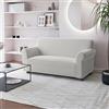 Italian Bed Linen Copridivano FASHIONABLE Estensibile da 120 a 160 cm - Salvadivano Elasticizzato in Poliestere, Cotone ed Elastan, Protezione Divano 2 Posti - PANNA