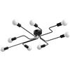 HOMCOM Lampadario a Soffitto Moderno 8 Punti Luce, Illuminazione Design Industriale per Casa e Ufficio, Nero