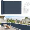 Sunnylaxx Frangivisto Balcone per Protezione 90x500 cm,Schermo Privacy,Recinzione Copertura per Privacy Balcone PES,per Balcone Giardino terrazza,con Occhielli e Fascetta, Grigio-Blu