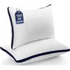 Utopia Bedding Cuscini Letto (Set di 2), 50 x 70 cm Guanciali Letto Coppia - Tessuto spazzolato con Fibra di Poliestere 3D - Morbida e Traspirante Cuscini (Blu Marino)