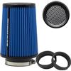 Journdream Filtro dell'aria universale a forma di cono 76 mm 89 mm 101 mm ad alte prestazioni, ingresso aria, cono, filtro dell'aria pulitore per Racing Sport auto, 3 misure in uno (blu-grande)