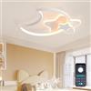 KAUCQI Lampadario Cameretta Bambini Plafoniera Led Soffitto 45CM Stella Lampade a Soffitto Bambino Lampadario Bambini Dimmerabile con Telecomando 3000-6000K Luna Lampada da soffitto
