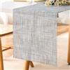 LRartdeco Runner Tavola Moderno, Runner Bianco Grigio, Runner da Tavolo Decorazioni, Centro Tavola Cucina PVC Termoisolante Lavabile Elegante, per Soggiorno Sala da Pranzo Tavola, 30 x 135 cm