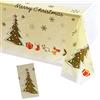 POPOYU Tovaglia Natalizia, Rettangolare Tovaglia di Natale,Albero di Natale Pulibile Antimacchia Impermeabile Tovaglia per Decorazioni Natalizie