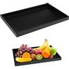 WhizNook Vassoio Legno, Vassoio Rettangolare 32 X 20 X 2 cm, Vassoio Caffe Antibatterico e Antimuffa Vassoio da Portata per Tè, Bevande, Caffè, Snack, Frutta, Casa, Cucina, Bagno, Ristorante e Bar (Nero)