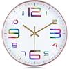 Lafocuse 30cm Orologio da Parete Oro Rosa Silenzioso Moderno, Multicolore Grande Numeri 3D Facile da Leggere, Orologio da Cucina senza Ticchettio per Camera da Letto Soggiorno Ufficio