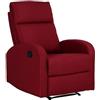 Totò Piccinni Poltrona Relax Reclinabile con Poggiapiedi Imbottita Confortevole (Manuale, Tessuto Bordeaux)