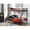 Vente-unique-Letto a castello 90 e 140 x 190 cm Acciaio Nero e Rosso - ELEVATIO IV