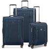 RONCATO CITY 3.0 Set valigie trolley Grande, Medio e Cabina, con sistema di chiusura TSA, Espandibile con zip, morbido - Blu Notte