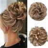 JJstar Fiocchi finti grandi elastici per capelli da donna con capelli ricci naturali ondulati per capelli ricci e treccine extension per capelli, fiocco sintetico arruffato per donne (biondo scuro)
