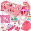 Tacobear Accessori per Bambola Reborn Femmina, 30cm Bebè Bambole Seggiolone, Culla, Vestiti per Bambola, Pannolini, Borsa Fasciatoio Biberon, Ciuccio di Compleanno Regalo per Ragazza 2 3 4 5 6 Anni