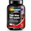 MASSIGEN Mass Sport Power Whey 100% Isolate Cioccolato, 750 g, Integratore Proteico con Proteine Isolate del Siero del Latte, Ricco di Aminoacidi, 25 Dosi, Senza Glutine