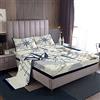 Loussiesd Set di lenzuola nautiche con motivo a bussola set di lenzuola a tema oceano con tasca profonda lenzuolo con angoli marina blu e bianco set di letto per camera da letto 4 pezzi matrimoniali