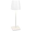 Zafferano, Lampada Poldina L Desk, Lampada da Tavolo Portatile e Ricaricabile con Controllo Touch, Adatta per Salotto ed Esterni, Dimmer, 2200-3000 K, Altezza 49,7 cm, Colore Bianco