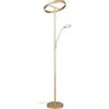 Trio Leuchten LED Stehleuchte Willis 449510279, Metall Goldfarbig, 39 + 5.5 Watt LED, Lichtfarbe einstellbar, dimmbar