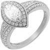 Orphelia - Anello da donna in argento 925 rodiato con zirconi bianchi taglio marquise, misura 50 (15,9) e Argento, 52 (16.6), colore: argento, cod. ZR-3525/52